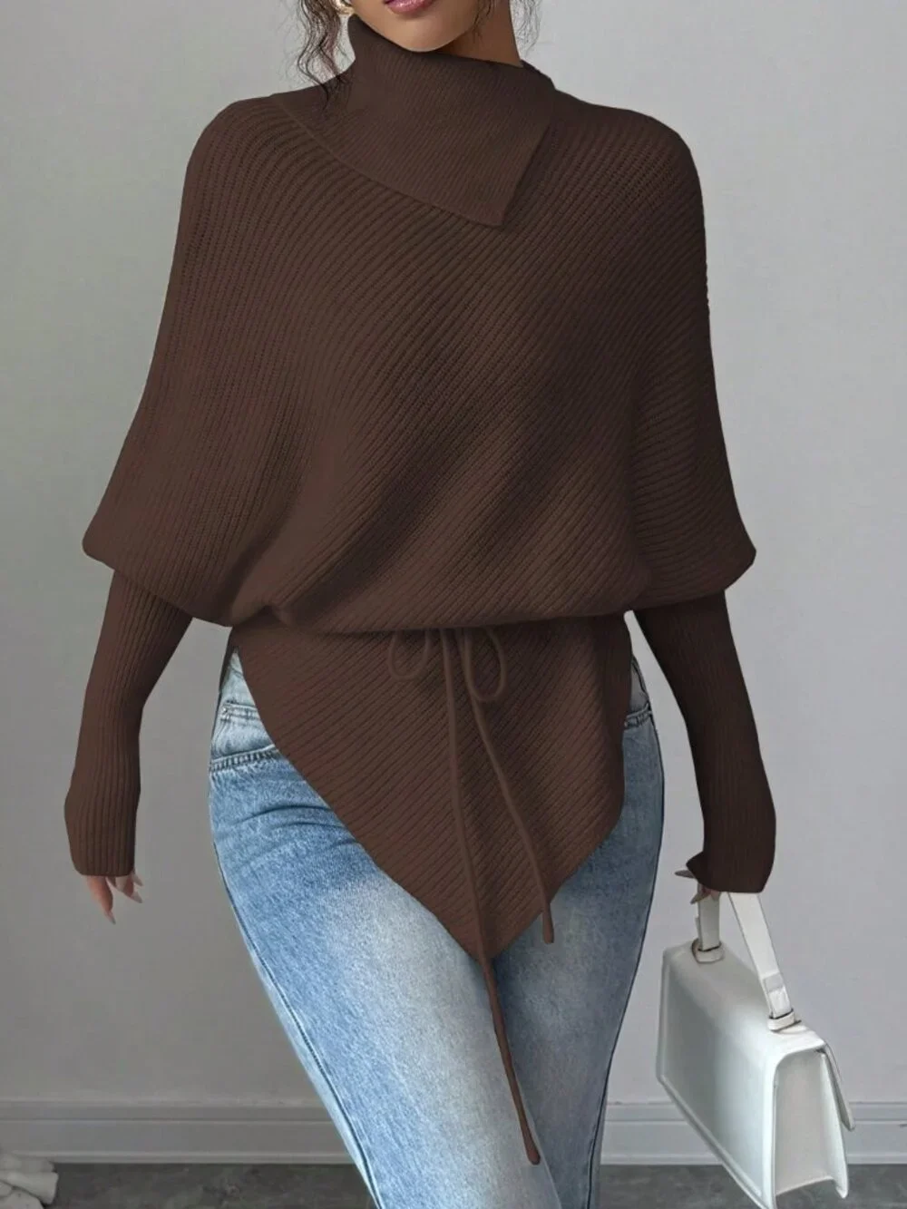 Brown Casual Women's Pullover Sweater